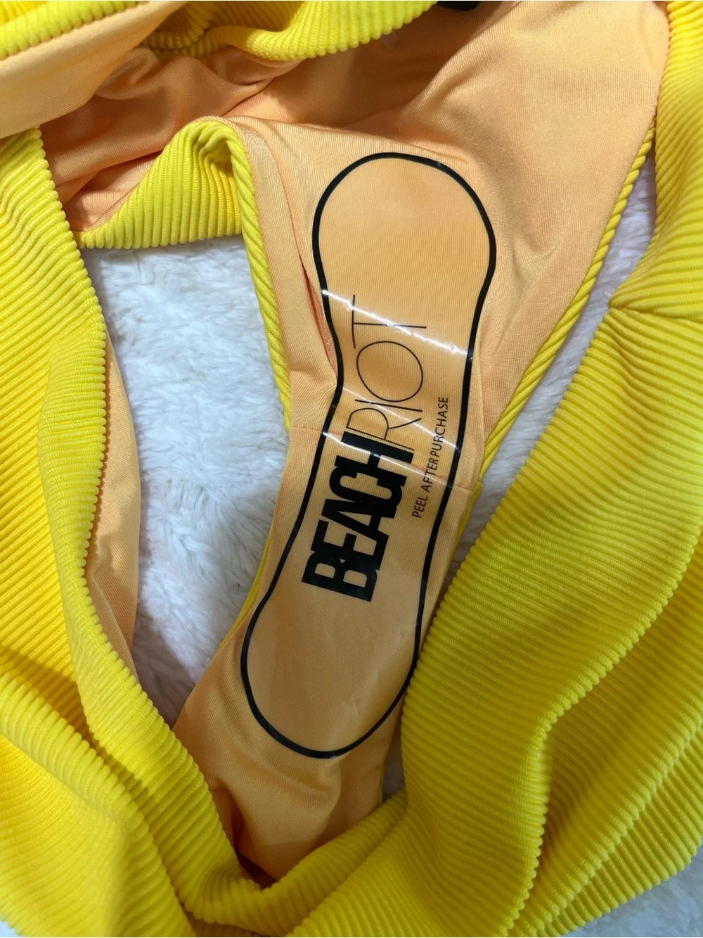 Beach Riot x Free People Celine One Piece Swimsuit Lemon Yellow Cutout M NWT